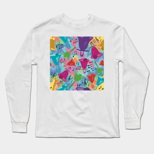 Colorful Handbells Tie Dye Pattern Long Sleeve T-Shirt